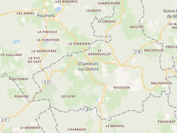 Plan de Chambon-sur-Dolore