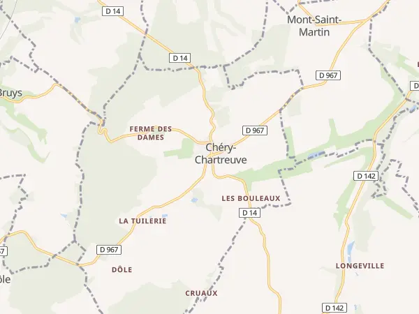 Plan de Chéry-Chartreuve