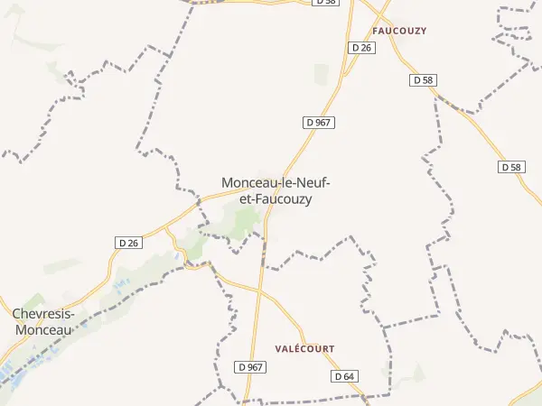 Plan de Monceau-le-Neuf-et-Faucouzy