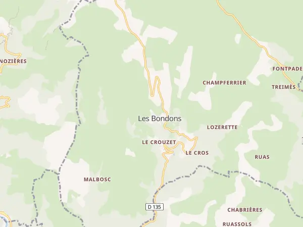 Plan des Bondons