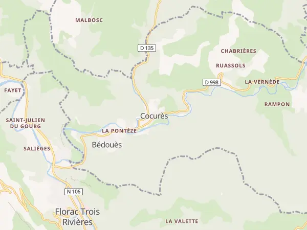 Plan de Bédouès-Cocurès