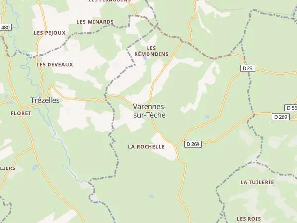 Plan de Varennes-sur-Tèche