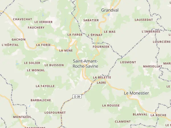Plan de Saint-Amant-Roche-Savine