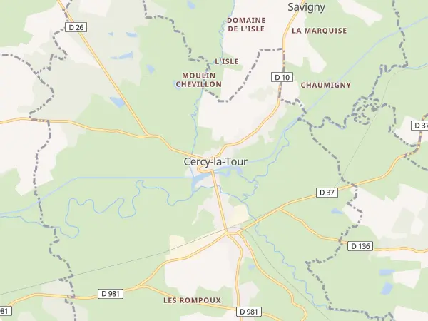 Plan de Cercy-la-Tour
