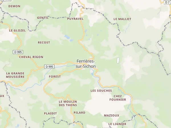 Plan de Ferrières-sur-Sichon