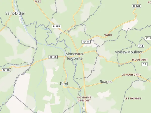 Plan de Monceaux-le-Comte