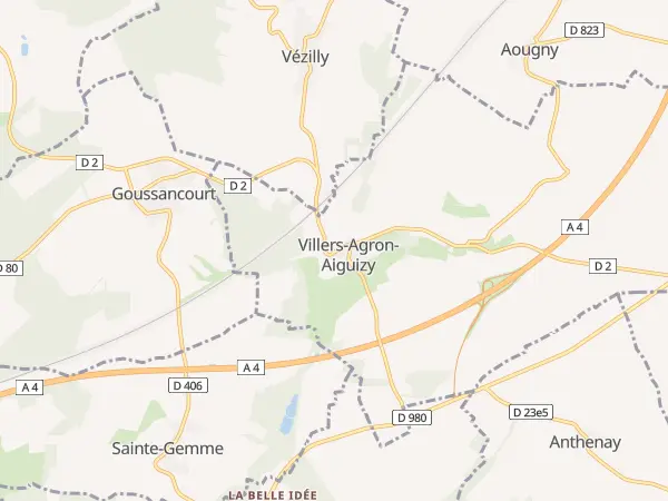 Plan de Villers-Agron-Aiguizy