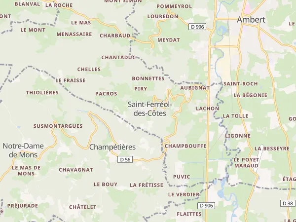 Plan de Saint-Ferréol-des-Côtes