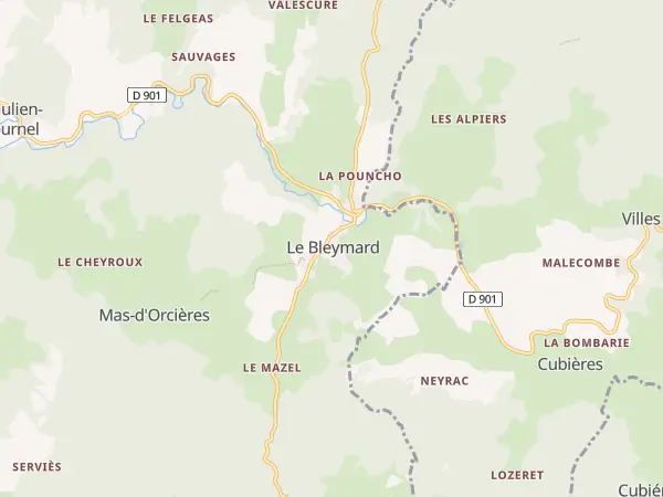 Plan de Mont Lozère et Goulet
