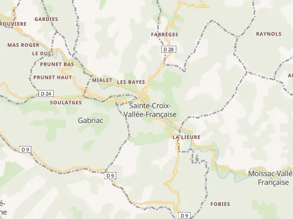 Plan de Sainte-Croix-Vallée-Française