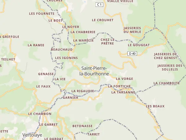 Plan de Saint-Pierre-la-Bourlhonne