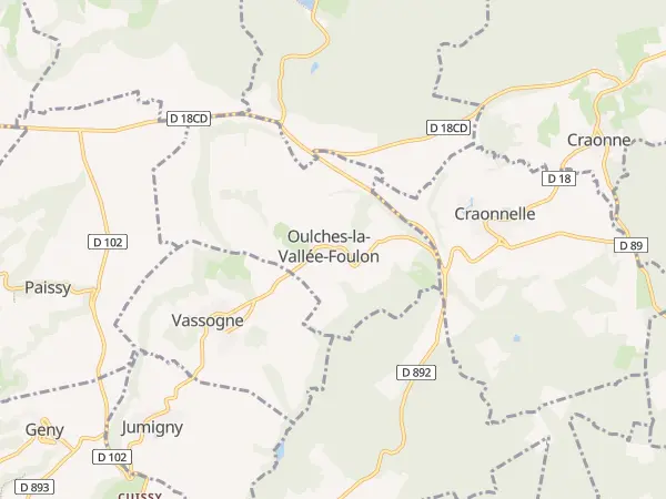 Plan de Oulches-la-Vallée-Foulon