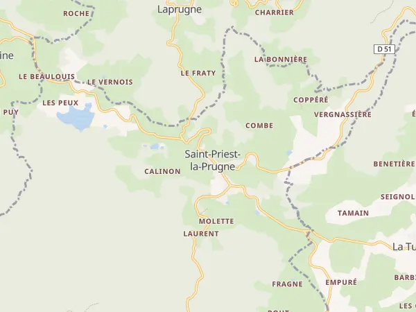Plan de Saint-Priest-la-Prugne