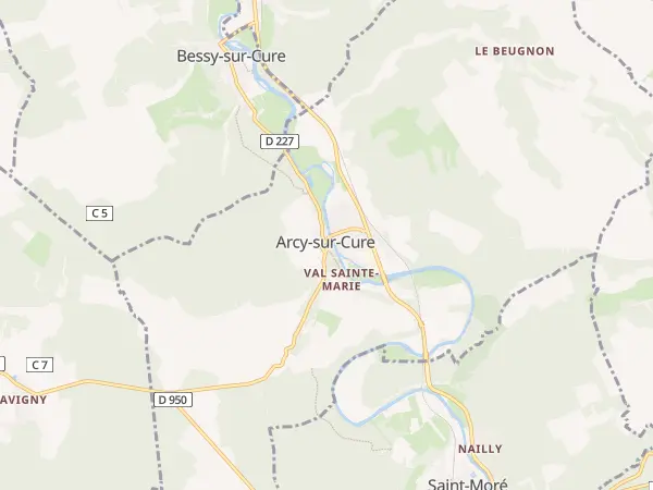 Plan de Arcy-sur-Cure