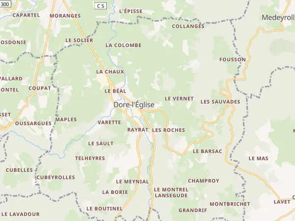 Plan de Dore-l’Église
