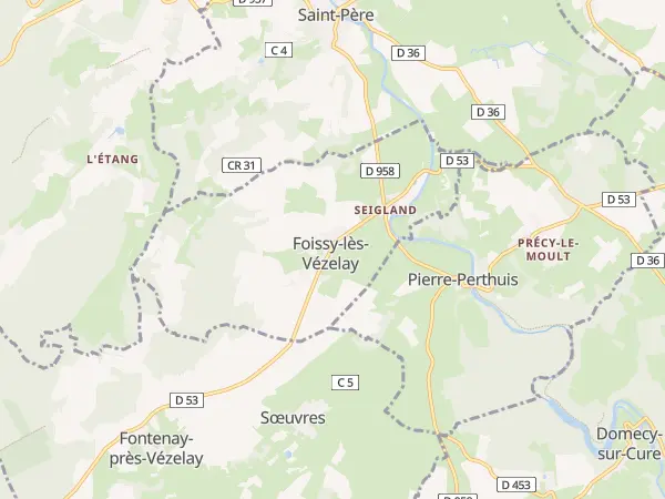 Plan de Foissy-lès-Vézelay