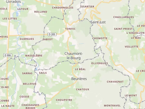 Plan de Chaumont-le-Bourg
