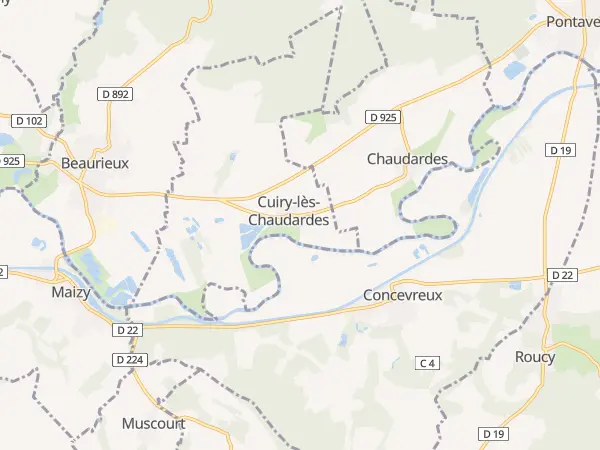 Plan de Cuiry-lès-Chaudardes