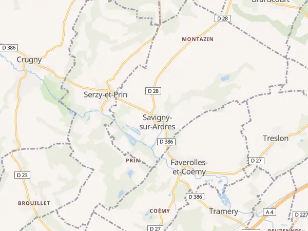 Plan de Savigny-sur-Ardres