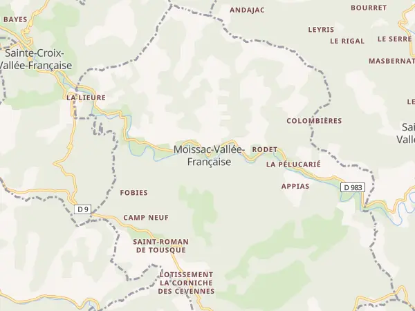 Plan de Moissac-Vallée-Française