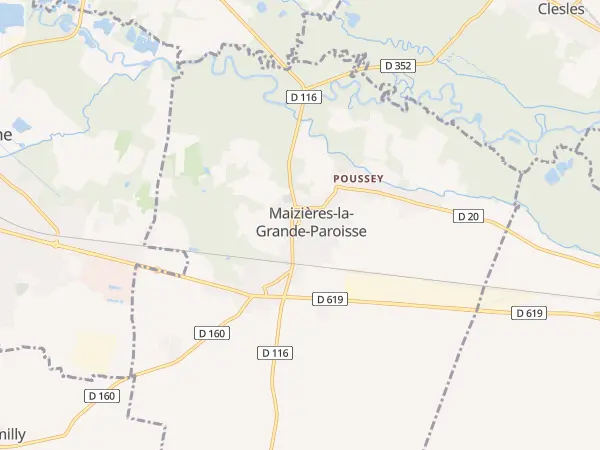 Plan de Maizières-la-Grande-Paroisse