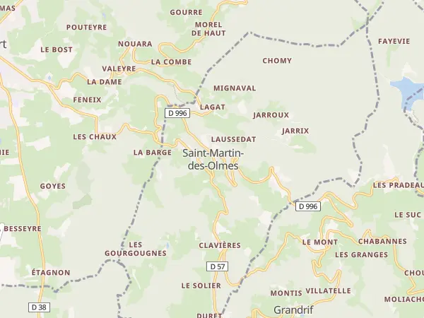 Plan de Saint-Martin-des-Olmes