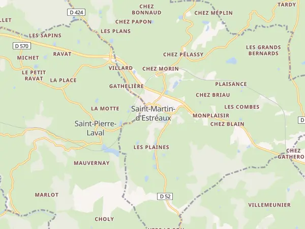 Plan de Saint-Martin-d’Estréaux