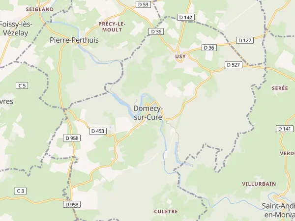 Plan de Domecy-sur-Cure