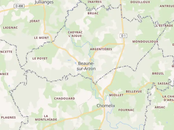 Plan de Beaune-sur-Arzon