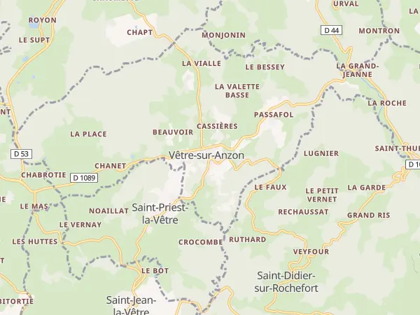 Plan de Vêtre-sur-Anzon