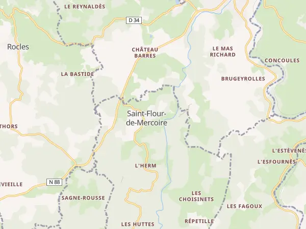 Plan de Saint-Flour-de-Mercoire