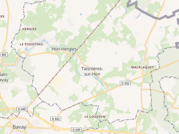 Plan de Taisnières-sur-Hon