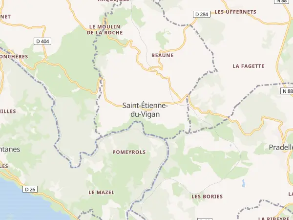Plan de Saint-Étienne-du-Vigan