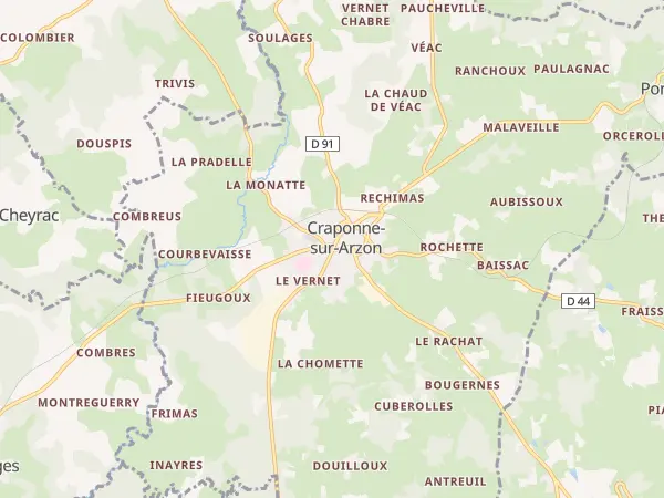 Plan de Craponne-sur-Arzon