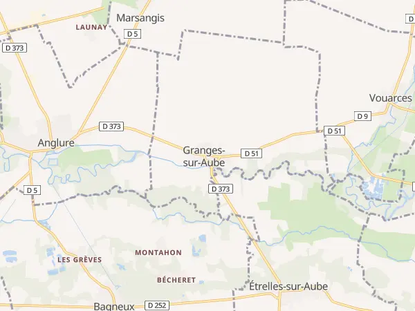 Plan de Granges-sur-Aube