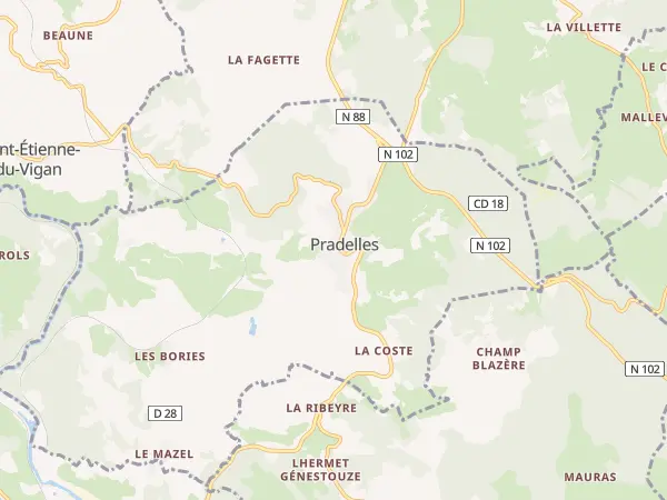 Plan de Pradelles