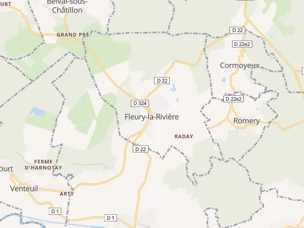 Plan de Fleury-la-Rivière