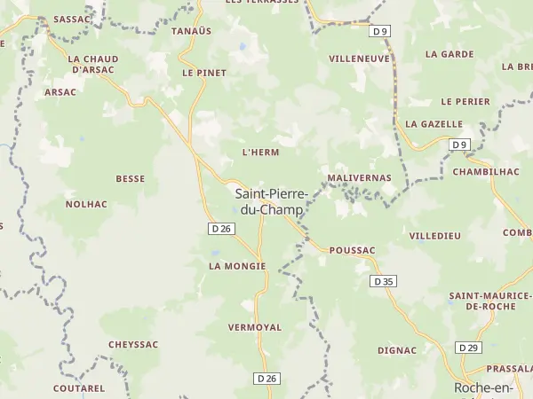 Plan de Saint-Pierre-du-Champ