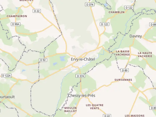 Plan de Ervy-le-Châtel