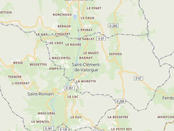Plan de Saint-Clément-de-Valorgue