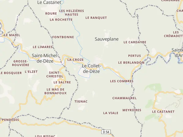 Plan du Collet-de-Dèze