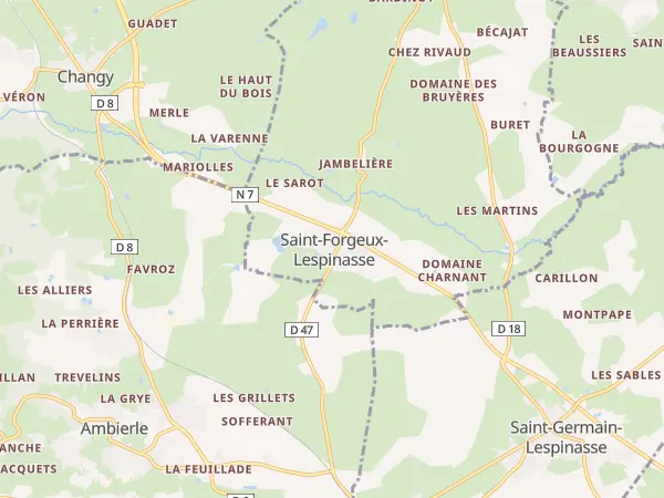 Plan de Saint-Forgeux-Lespinasse