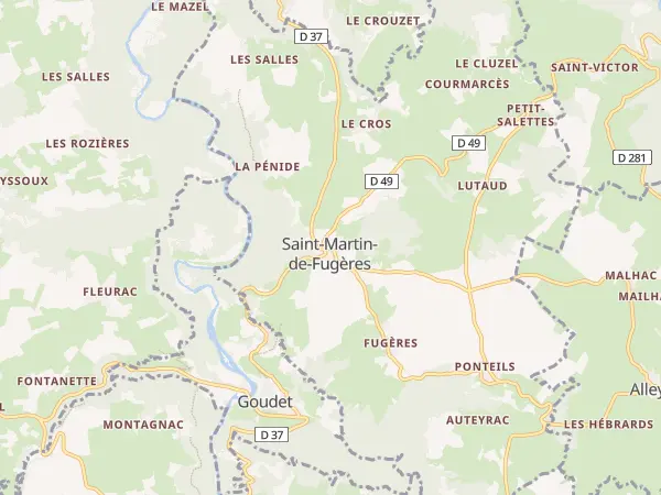 Plan de Saint-Martin-de-Fugères
