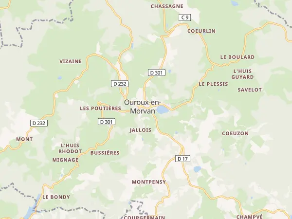 Plan de Ouroux-en-Morvan