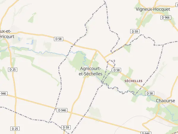 Plan de Agnicourt-et-Séchelles