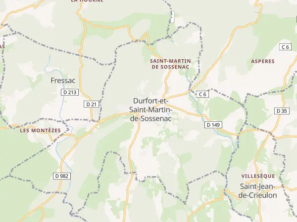 Plan de Durfort-et-Saint-Martin-de-Sossenac