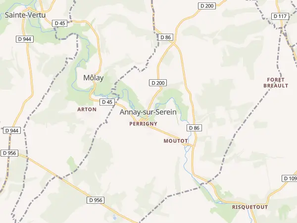 Plan de Annay-sur-Serein