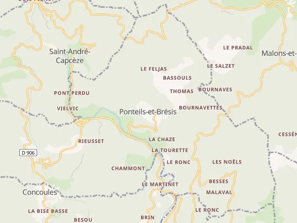 Plan de Ponteils-et-Brésis