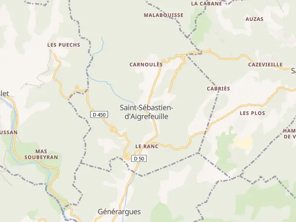 Plan de Saint-Sébastien-d’Aigrefeuille
