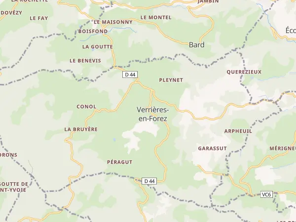 Plan de Verrières-en-Forez